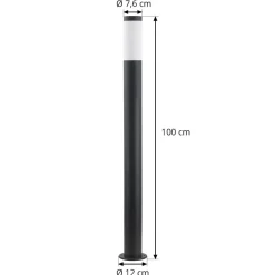 Lindby Statius tuinpadverlichting, antraciet/opaal, ijzer, 100 cm