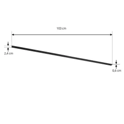 Lindby stroomrail Lumaro, zwart, aluminium, lengte 103 cm