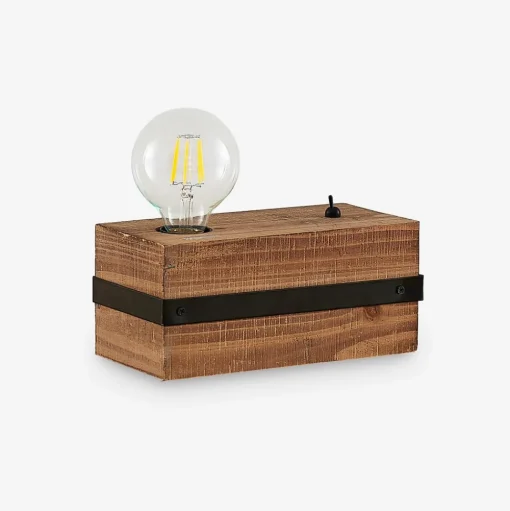 Lindby Sverina tafellamp van hout, 1-lamp
