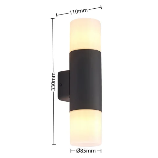 Lindby Tabyn buitenwandlamp, 2-lamps
