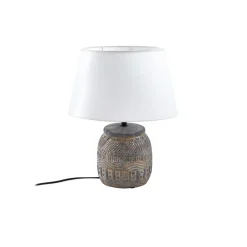 Lindby tafellamp Aelith, Ø 30 cm, grijs, keramiek, E27