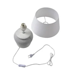 Lindby tafellamp Aelith, Ø 30 cm, wit, keramiek, E27
