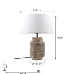 Lindby tafellamp Aelith, Ø 40 cm, bruin, keramiek, E27