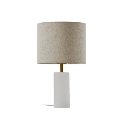 Lindby tafellamp albast, wit/beige, Ø 25cm, marmer, E27
