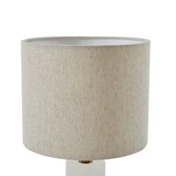 Lindby tafellamp albast, wit/beige, Ø 25cm, marmer, E27