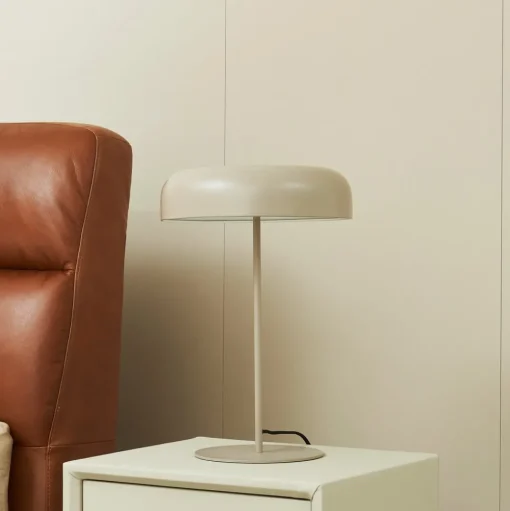 Lindby tafellamp Edion, beige, metaal, 45 cm