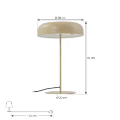 Lindby tafellamp Edion, beige, metaal, 45 cm