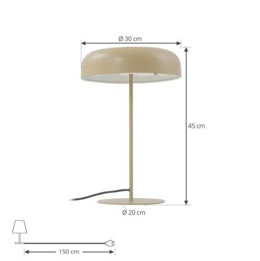 Lindby tafellamp Edion, beige, metaal, 45 cm