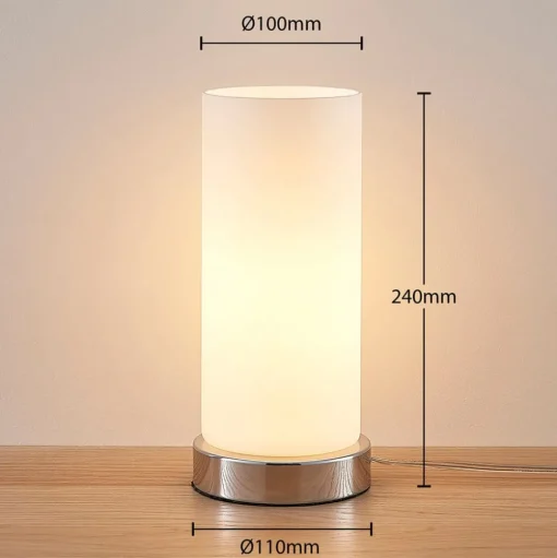 Lindby tafellamp Elianna, wit, glas, 24 cm, dimbaar, E14