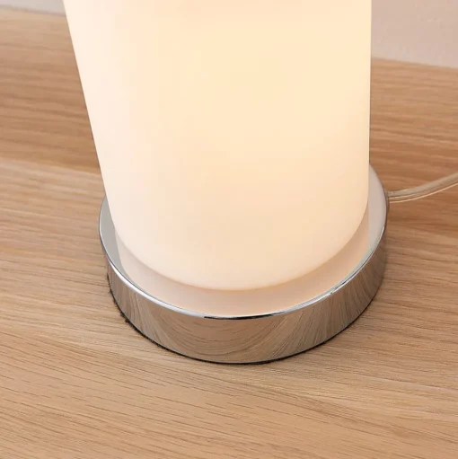 Lindby tafellamp Elianna, wit, glas, 24 cm, dimbaar, E14