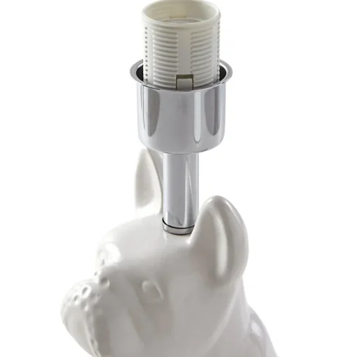 Lindby tafellamp Herry, wit, keramiek, hond, 46,5 cm hoog