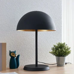 Lindby tafellamp Idalene, hoogte 51 cm, zwart, metaal