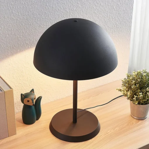 Lindby tafellamp Idalene, hoogte 51 cm, zwart, metaal