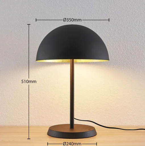 Lindby tafellamp Idalene, hoogte 51 cm, zwart, metaal