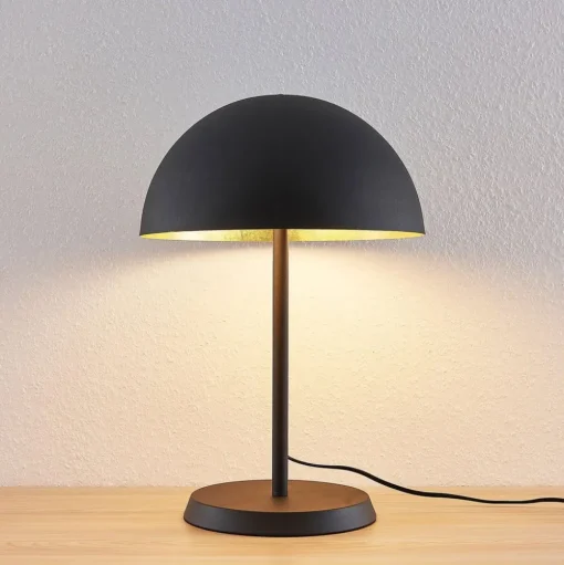 Lindby tafellamp Idalene, hoogte 51 cm, zwart, metaal
