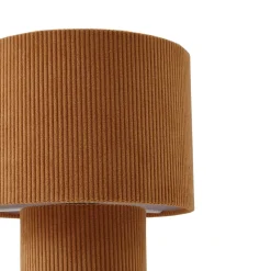 Lindby tafellamp Jone, lichtbruin, textiel, 30 cm hoog, E27
