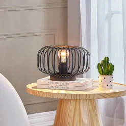 Lindby tafellamp Krish in kooilook, zwart