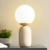 Lindby tafellamp Lennes, beige, glas, Ø 20 cm