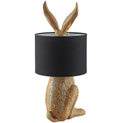 Lindby tafellamp Lorentina, hoogte 57 cm, konijn, goud, textiel