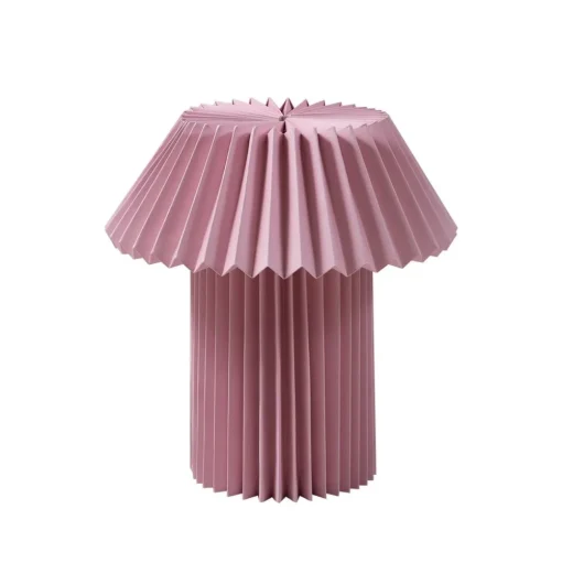 Lindby tafellamp Magali, roze, papier, Ø 34 cm, E14