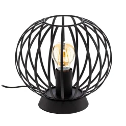Lindby tafellamp Maivi, zwart, 25 cm, ijzer, kooi
