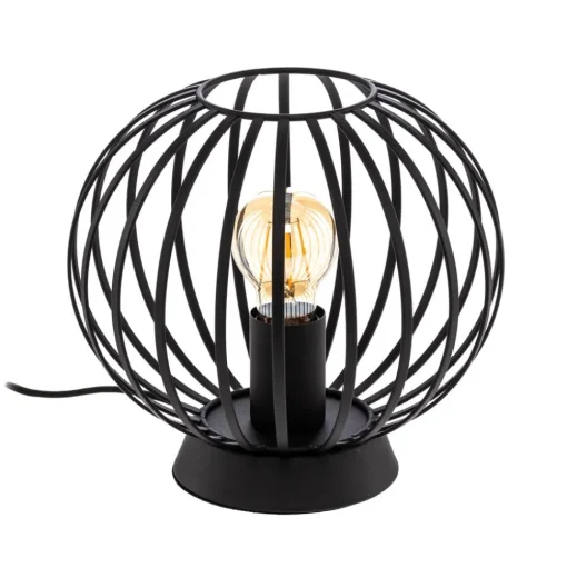 Lindby tafellamp Maivi, zwart, 25 cm, ijzer, kooi