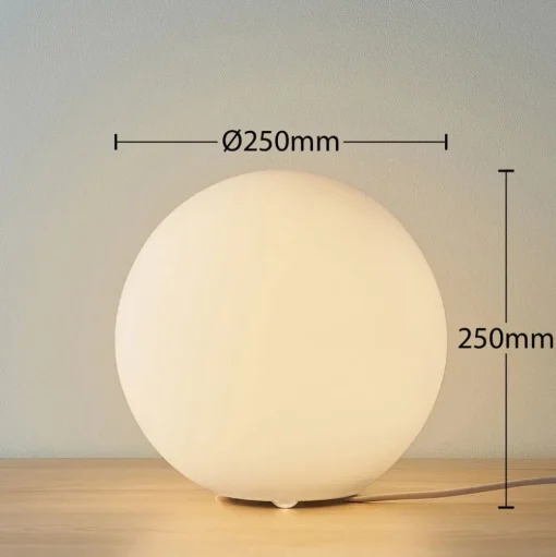 Lindby tafellamp Marike, wit, glas, bol, Ø 25 cm, E27