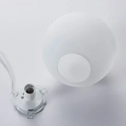 Lindby tafellamp Marike, wit, glas, bol, Ø 25 cm, E27