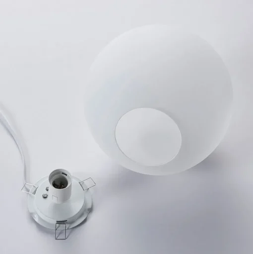 Lindby tafellamp Marike, wit, glas, bol, Ø 25 cm, E27
