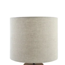 Lindby tafellamp Marzanna, grijs, bamboe, 42,5 cm, E27