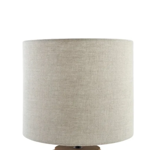 Lindby tafellamp Marzanna, grijs, bamboe, 42,5 cm, E27