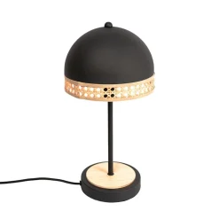 Lindby tafellamp met rotan, zwart
