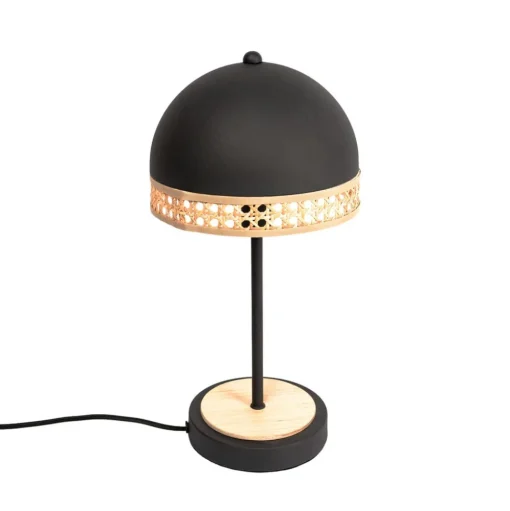 Lindby tafellamp met rotan, zwart