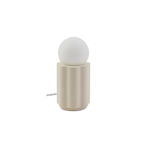 Lindby tafellamp Nielson, beige, kap hoogte 8,5 cm, gips