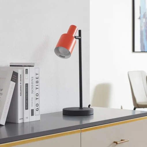 Lindby tafellamp Ovelia, oranje/zwart, metaal, E27