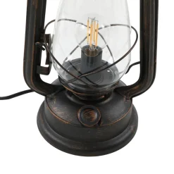 Lindby tafellamp Raisa, roestkleurig, metaal, lantaarn, E14