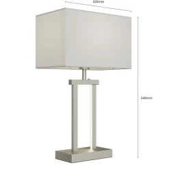 Lindby tafellamp Sigurd, wit, stof, hoogte 54cm, E27