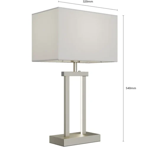 Lindby tafellamp Sigurd, wit, stof, hoogte 54cm, E27