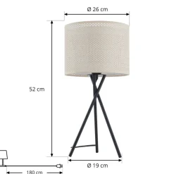 Lindby tafellamp Soula, Ø 26 cm, beige, kunststof, E27