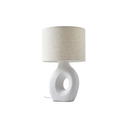 Lindby tafellamp Thalassia, wit, Ø 30 cm, keramiek
