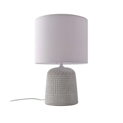 Lindby tafellamp Thalassia, wit, Ø 26 cm, keramiek