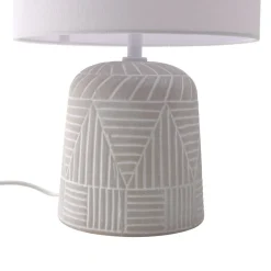 Lindby tafellamp Thalassia, wit, Ø 26 cm, keramiek