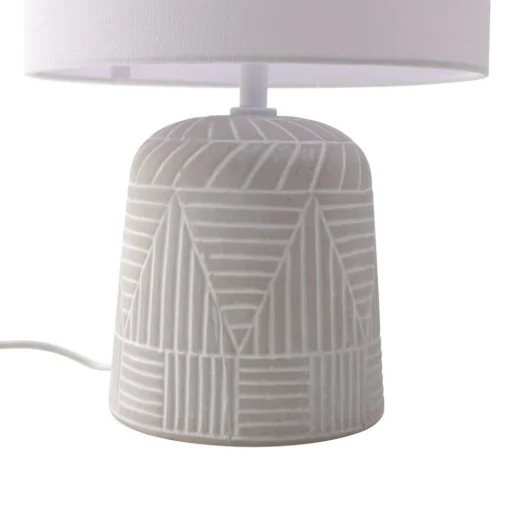 Lindby tafellamp Thalassia, wit, Ø 26 cm, keramiek