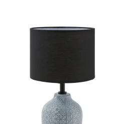 Lindby tafellamp Thalassia, grijs/zwart, Ø 20cm, keramiek
