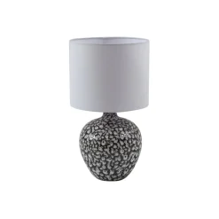 Lindby tafellamp Thalassia, zwart/wit, Ø 26cm, keramiek