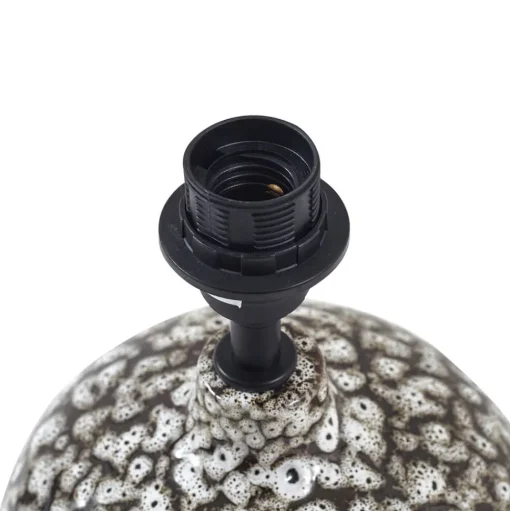 Lindby tafellamp Thalassia, zwart/wit, Ø 26cm, keramiek