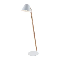 Lindby Tetja vloerlamp met houten paal, wit