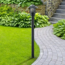 Lindby tuinpadverlichting Belmiro, ijzer, 100 cm hoog, E27, zwart