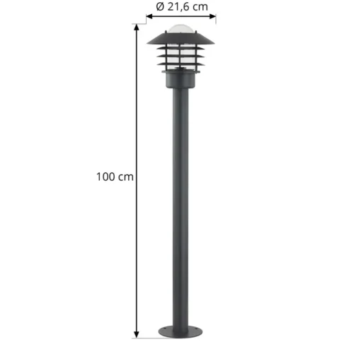 Lindby tuinpadverlichting Belmiro, ijzer, 100 cm hoog, E27, zwart