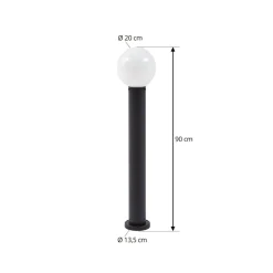 Lindby tuinpadverlichting Dangan, wit, hoogte 90 cm, glas, metaal